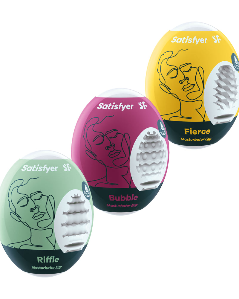 "3 Pc Set Masturbator Egg - Riffle - Bubble - Fierce SAT-4001807"