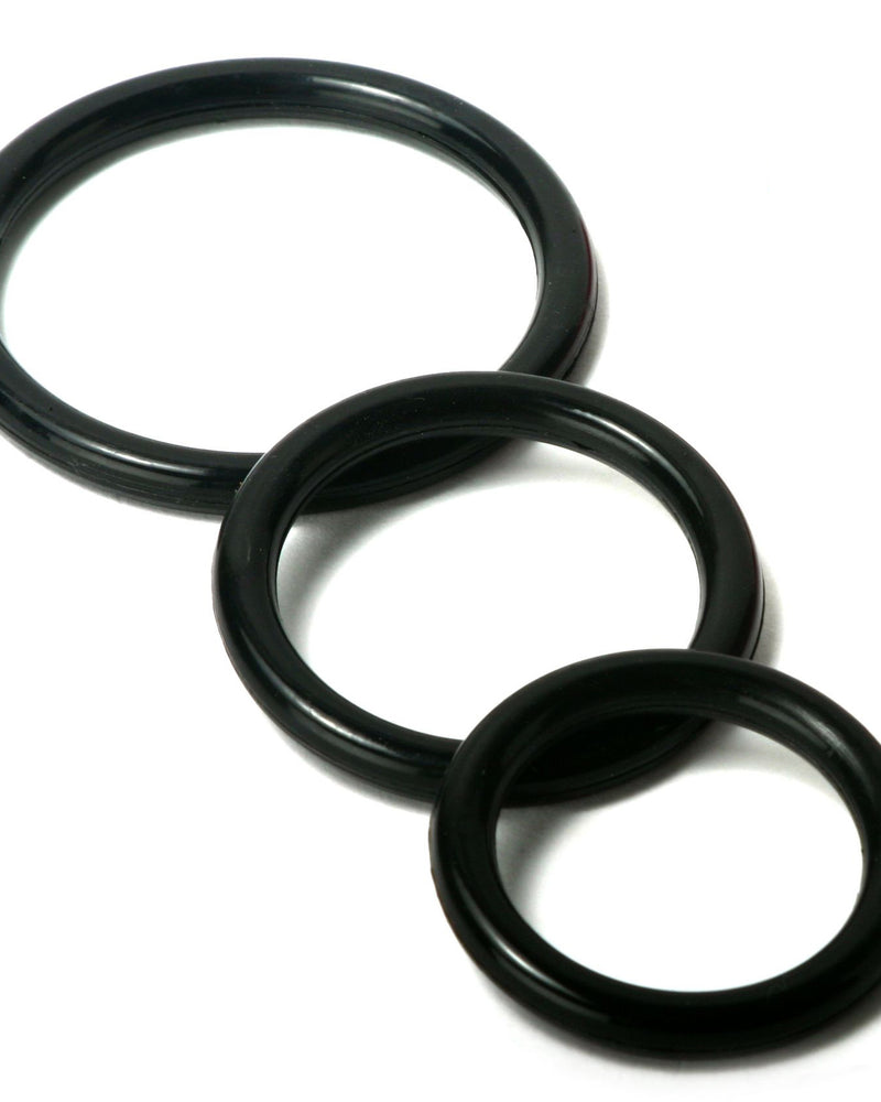 Trinity Silicone Cock Rings - Black