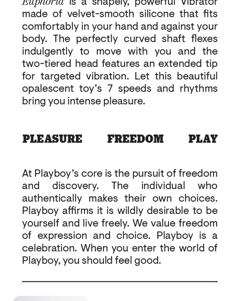 "Playboy Pleasure - Euphoria - Vibrator - Opal PB-RS-1584-2"