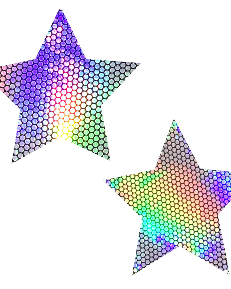 "Liquid Party Silver Holographic Starry Nights Nipztix Pasties NN-LP-STR-NS"