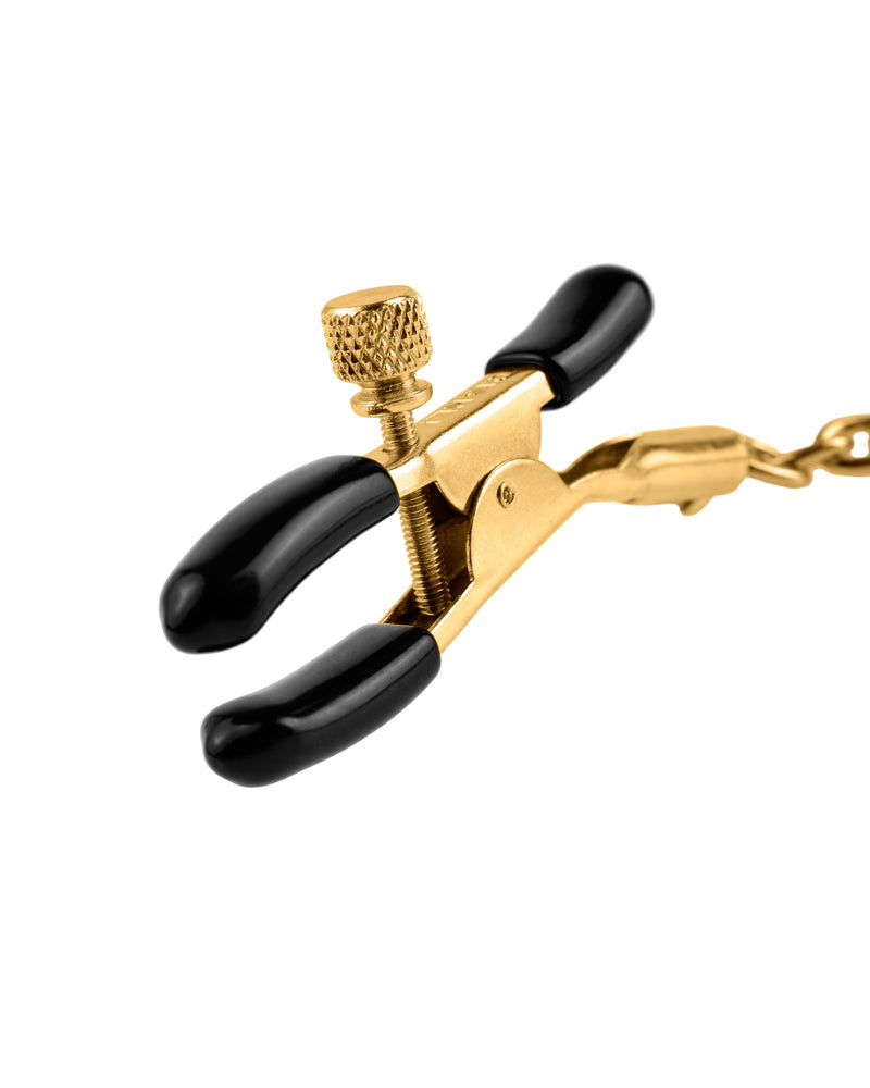 Fetish Fantasy Gold Chain Nipple Clamps - Gold