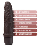 Dr. Skin Silicone - Dr. Robert - 7 Inch Vibrating Dildo - Brown