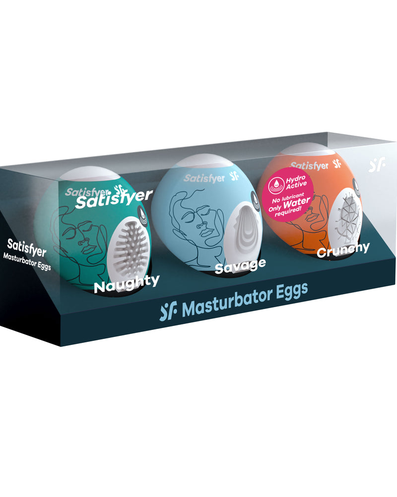 3 Pc Set Masturbator Egg - Naughty - Savage - Crunchy