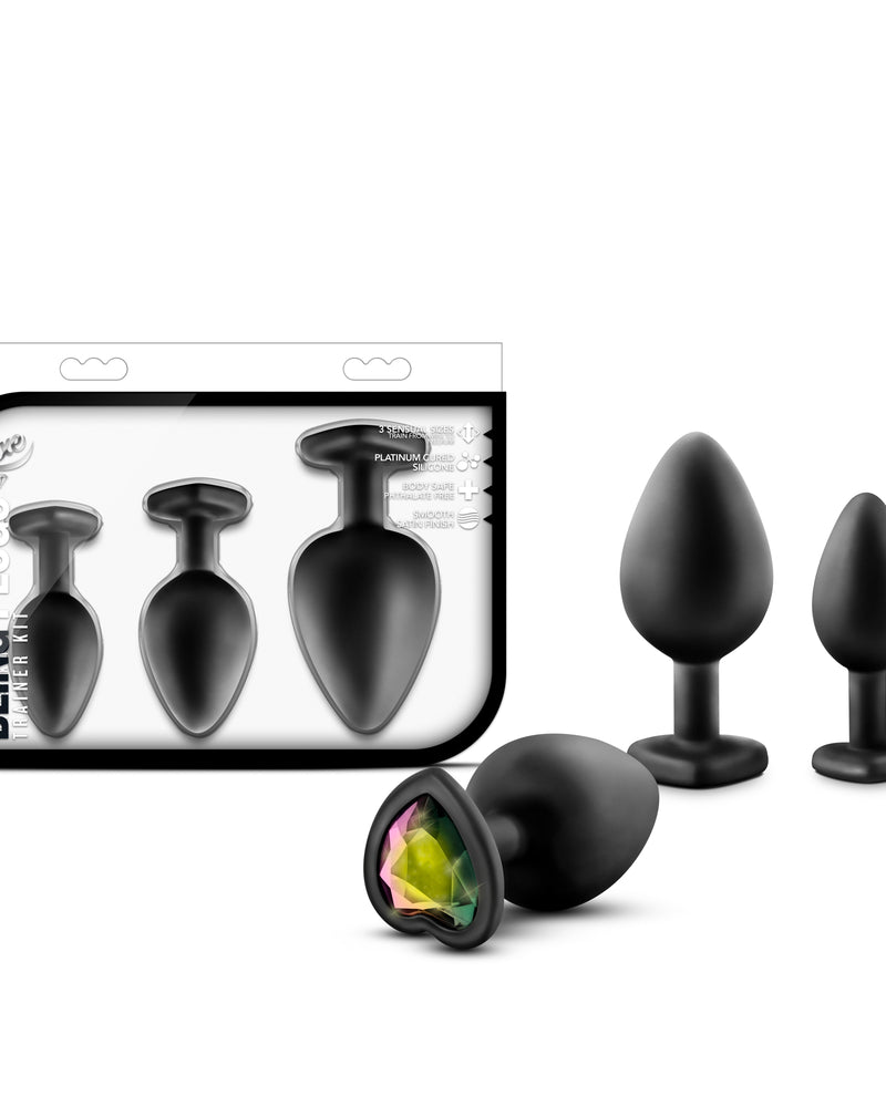 "Luxe - Bling Plugs Training Kit - Black with Rainbow Gems BL-395815"