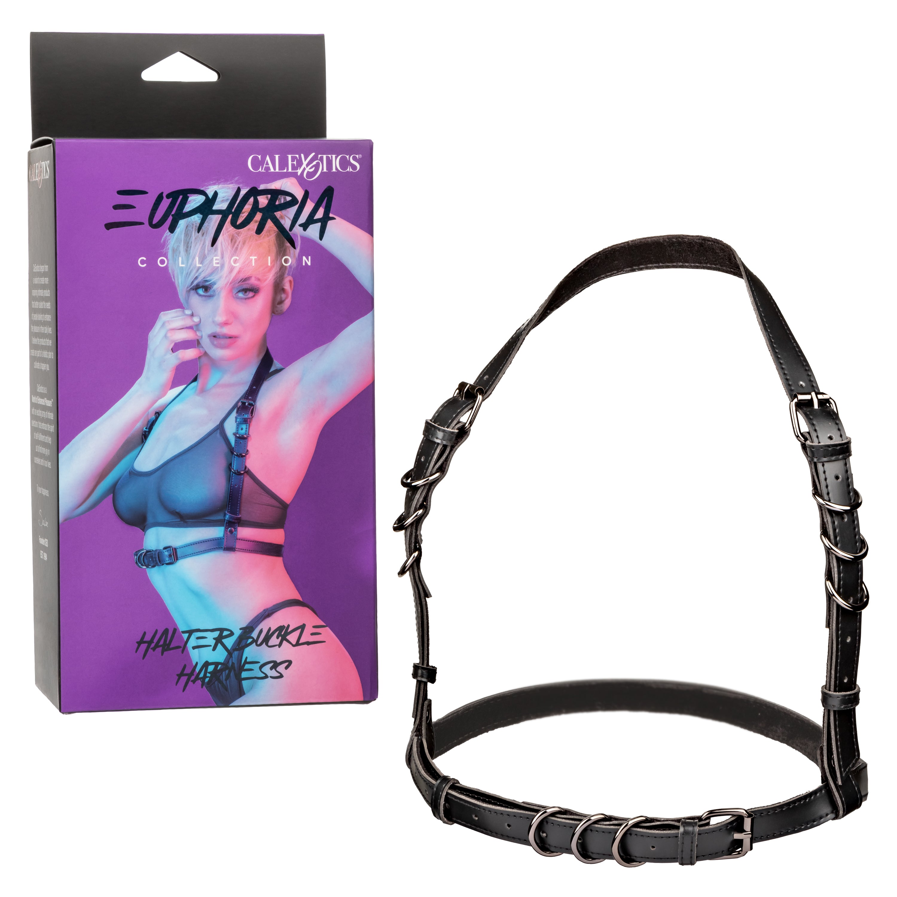 Euphoria Collection Halter Buckle Harness - Black