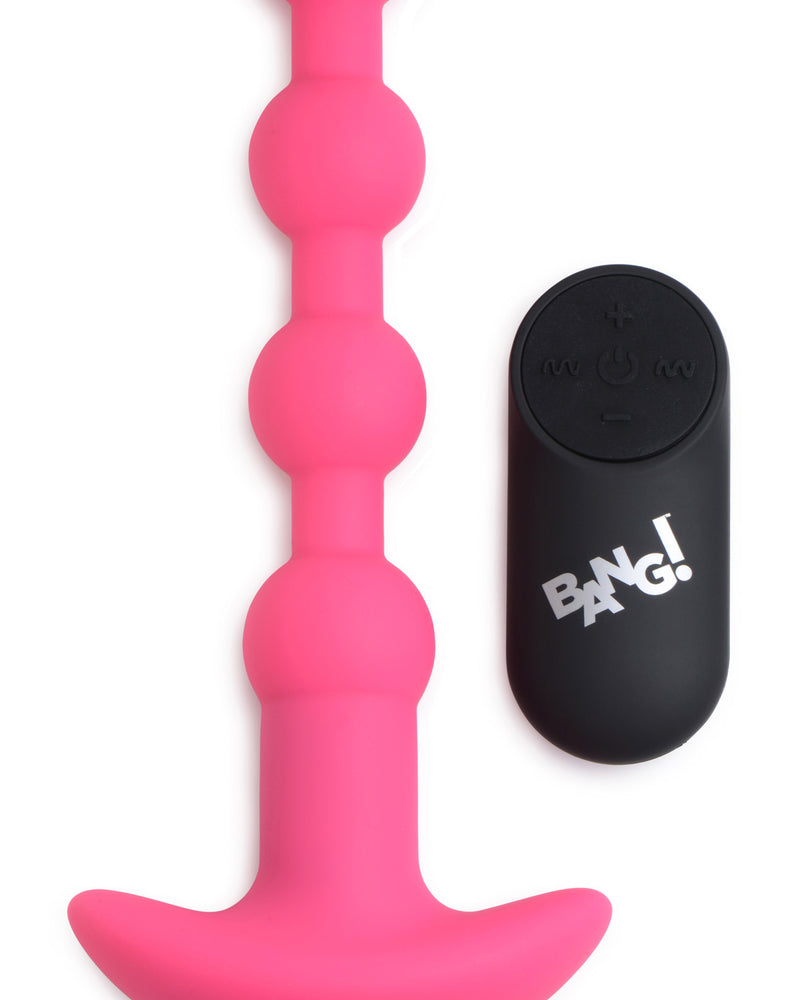 "Bang - Vibrating Silicone Anal Beads and Remote Control - Pink BNG-AG614-PNK"