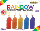 Rainbow Pecker Party Candles - 5 Pack