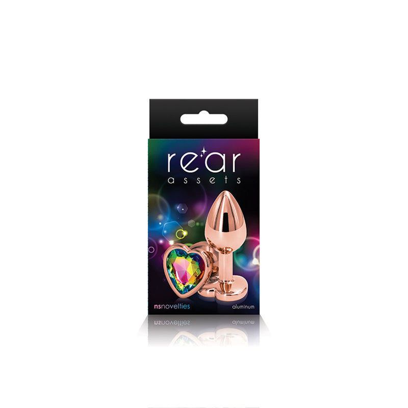 "Rear Assets - Rose Gold Heart - Small - Rainbow NSN0963-19"