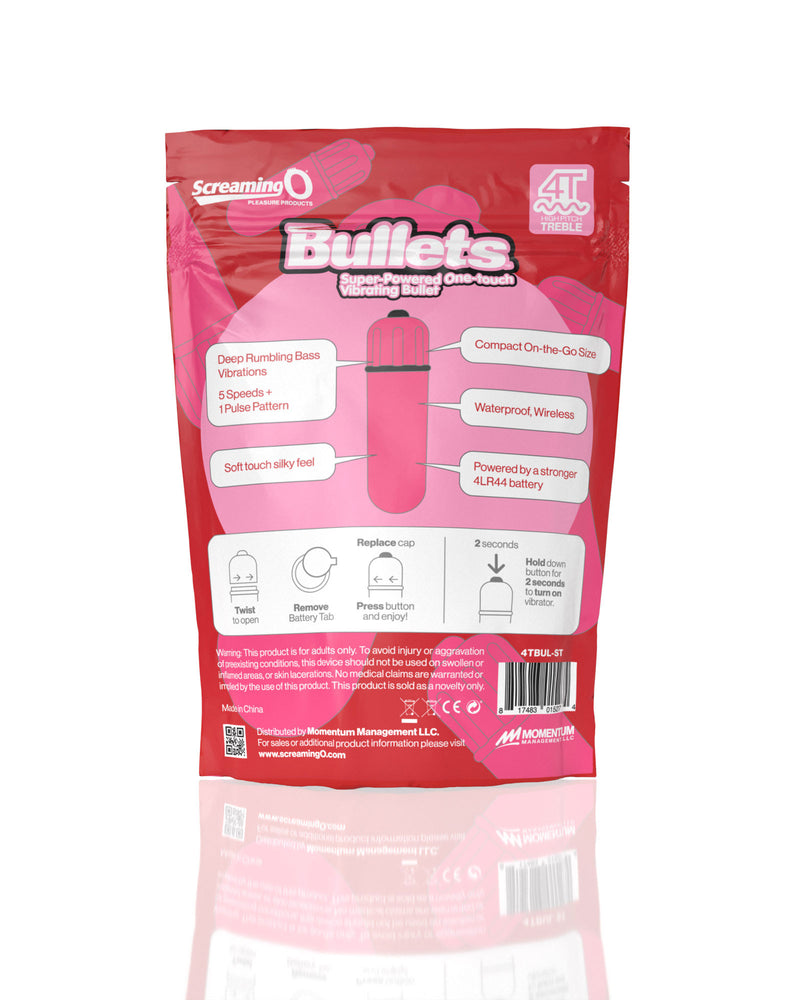 "Screaming O 4t - Bullet - Super Powered One Touch Vibrating Bullet - Strawberry SO-4TBUL-ST"