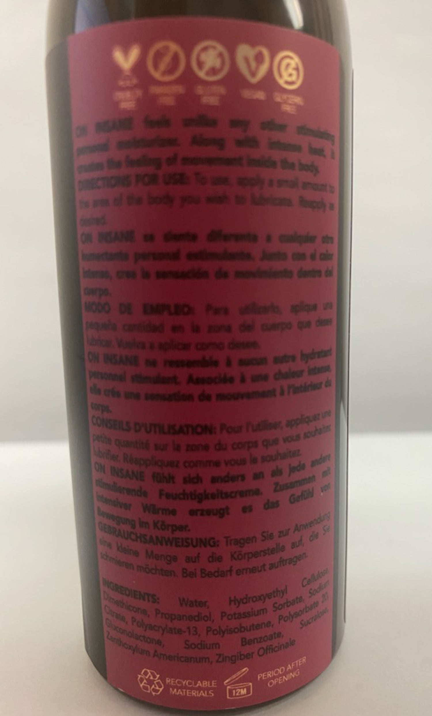 On Insane Ultra-Stimulating Personal Moisturizer - 4oz Cherry Pop