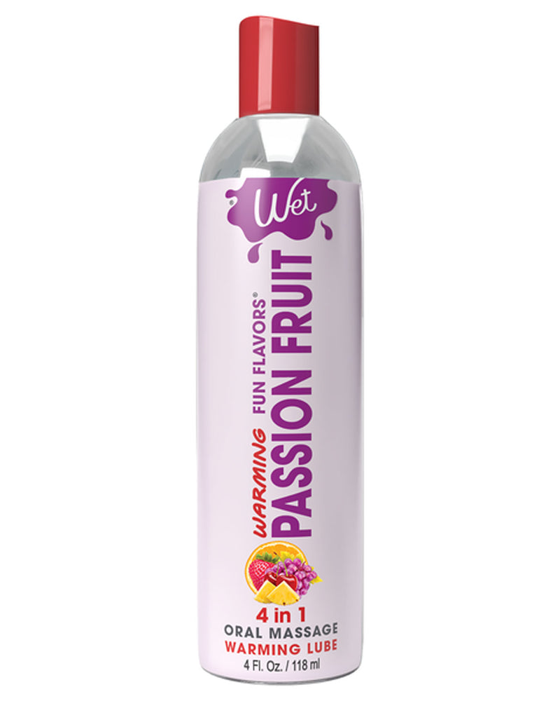 Wet Warming Fun Flavors - Passion Fruit - 4 in 1 Lubricant 4 Oz