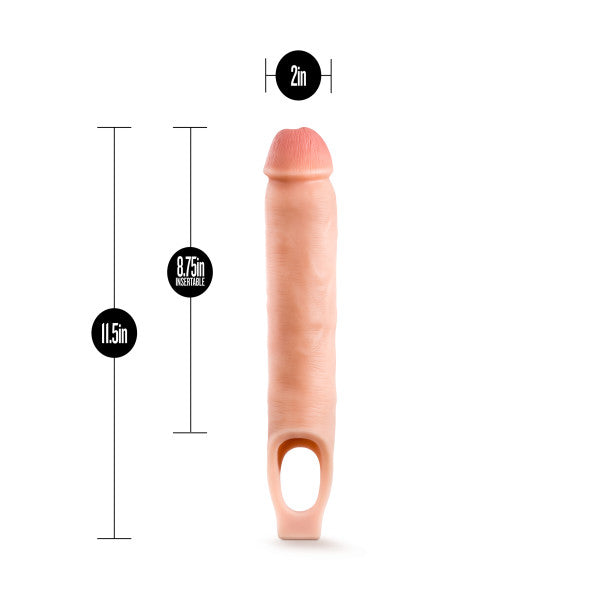 "Performance Plus - 11.5 Inch Silicone Cock Sheath Penis Extender - Vanilla BL-22693"