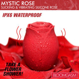 Mystic Rose Sucking and Vibrating Silicone Rose - Red