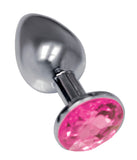 "The 9's the Silver Starter Bejeweled Stainless Steel Plug - Pink ICB2313-2"