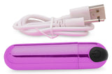 "10x Rechargeable Vibrating Metallic Bullet - Purple BNG-AG656-PUR"