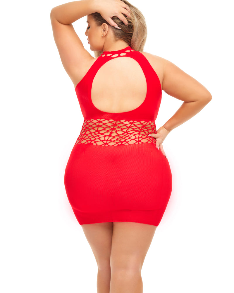 "Rich B Phase Dress - Queen Size - Red PKL-25123XREDQ"