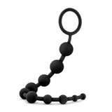 Anal Adventures - Platinum - Silicone 10 Anal Beads - Black