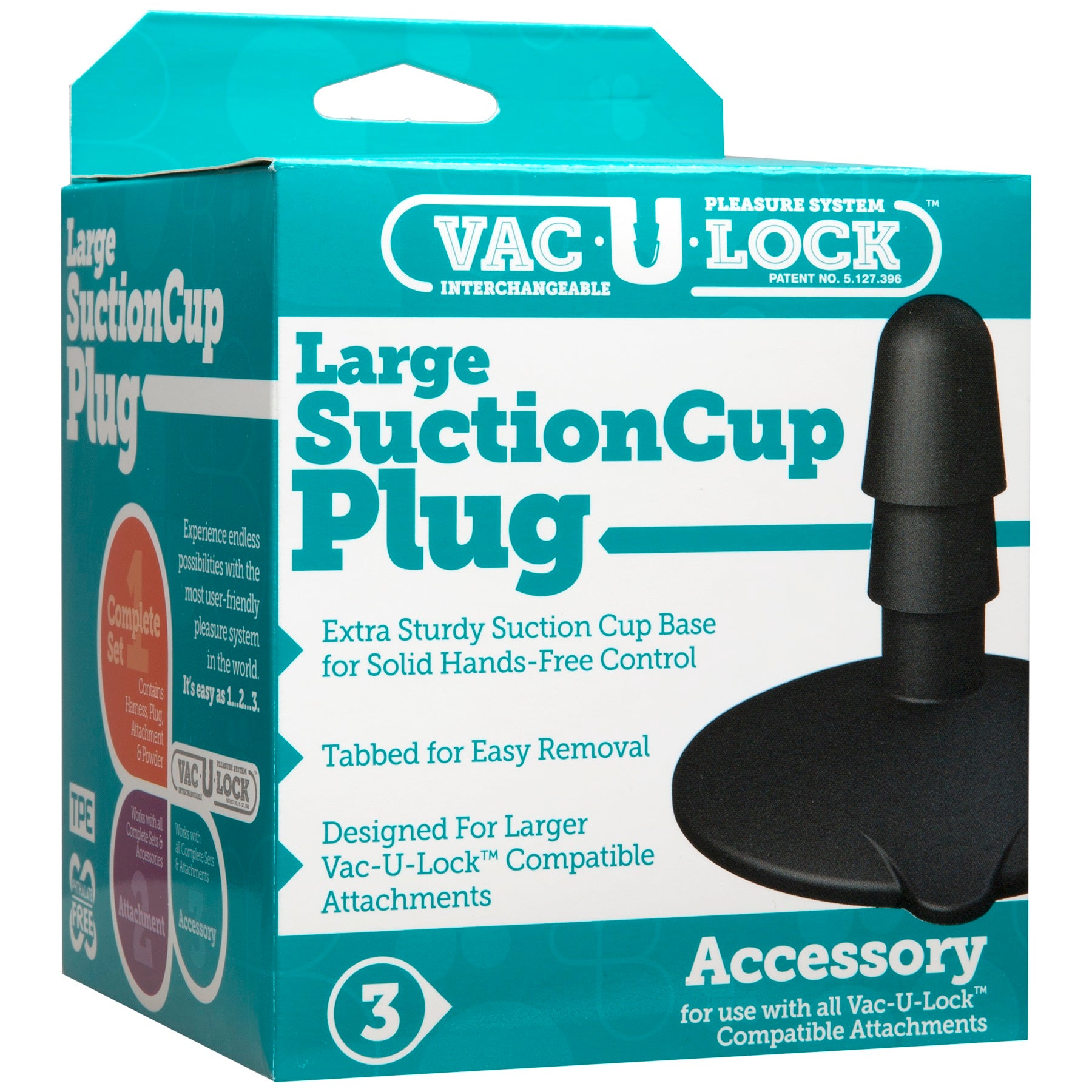 Vac-U-Lock Large Black Suction Cup Plug