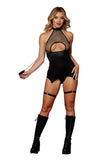 Garter Slip and Leash - One Size - Black