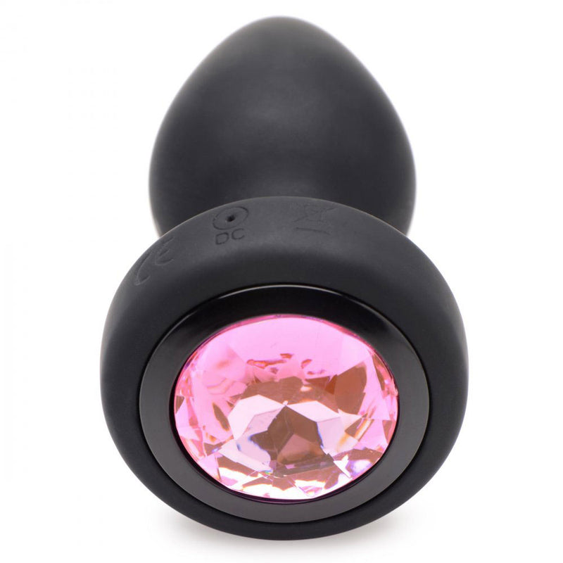 "28x Silicone Vibrating Pink Gem Anal Plug With Remote - Small BTYS-AG965-SML"