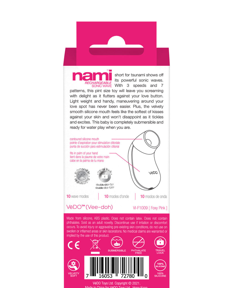 "Nami Rechargeable Sonic Vibe - Foxy Pink VI-F1009"