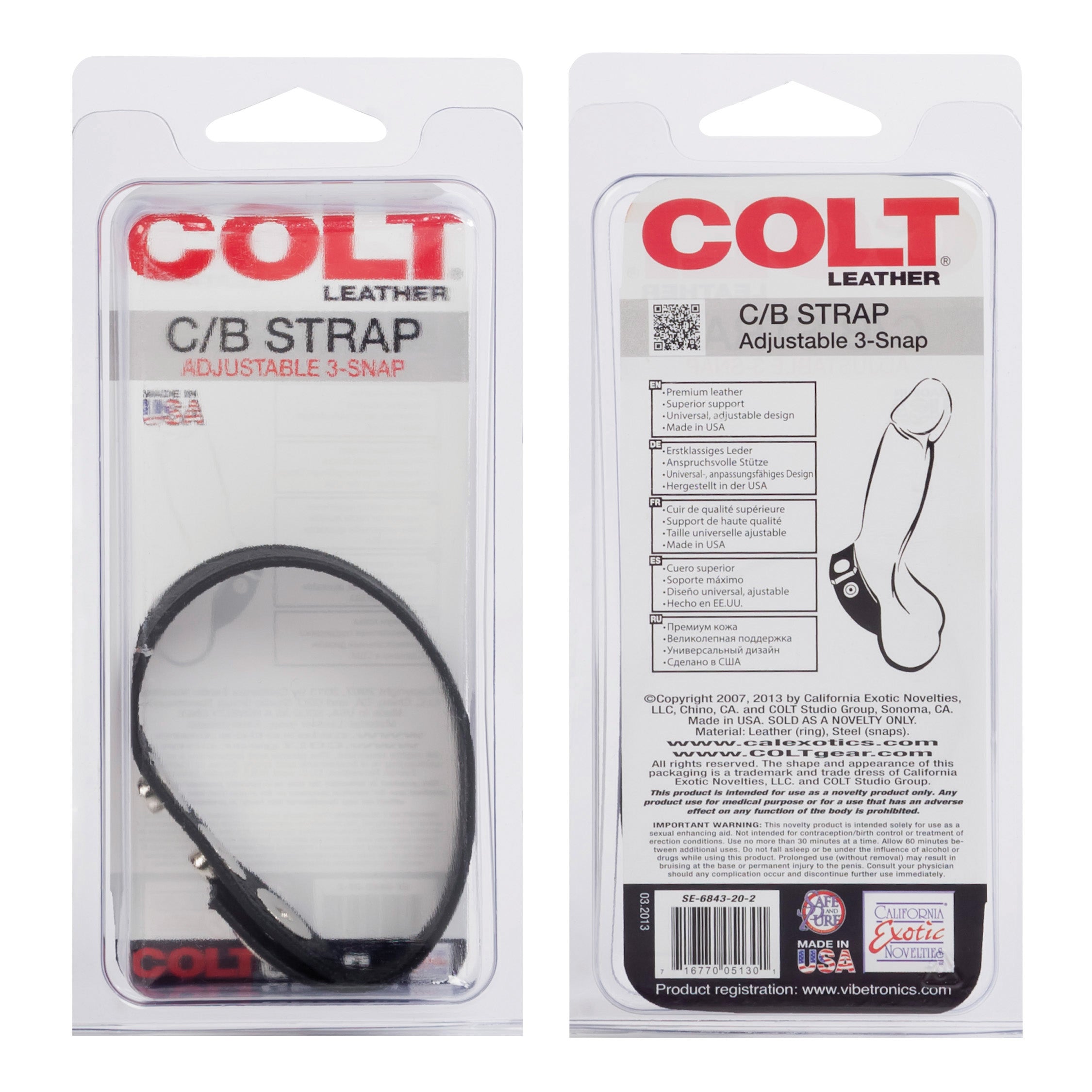 "Colt Adjustable 3 Snap Leather SE6843202"