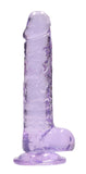 7 Inch Realistic Dildo With Balls - Purple