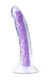 Neo Elite Glow in the Dark - Light - 7 Inch Silicone Dual Density Dildo - Neon Purple