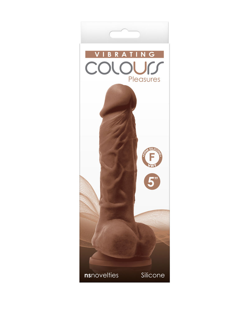 "Colours - Pleasures - Vibrating - 5 Inch Dildo - Brown NSN-0402-22"
