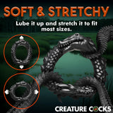 "Black Caiman Silicone Cock Ring - Black CC-AH297"