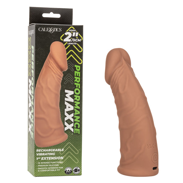 Performance Maxx Rechargeable Vibrating Extension 7 - Brown