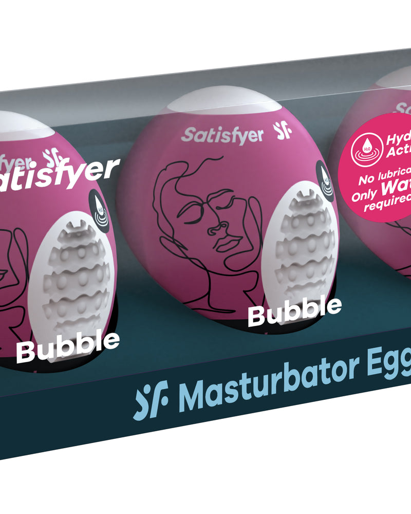 "3 Pc Set Masturbator Egg - Bubble - Violet SAT-9043453"