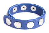 Cock Gear Leather Speed Snap Cock Ring - Blue