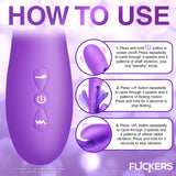 Tri-Flick Flicking Silicone Rabbit Vibrator - Purple