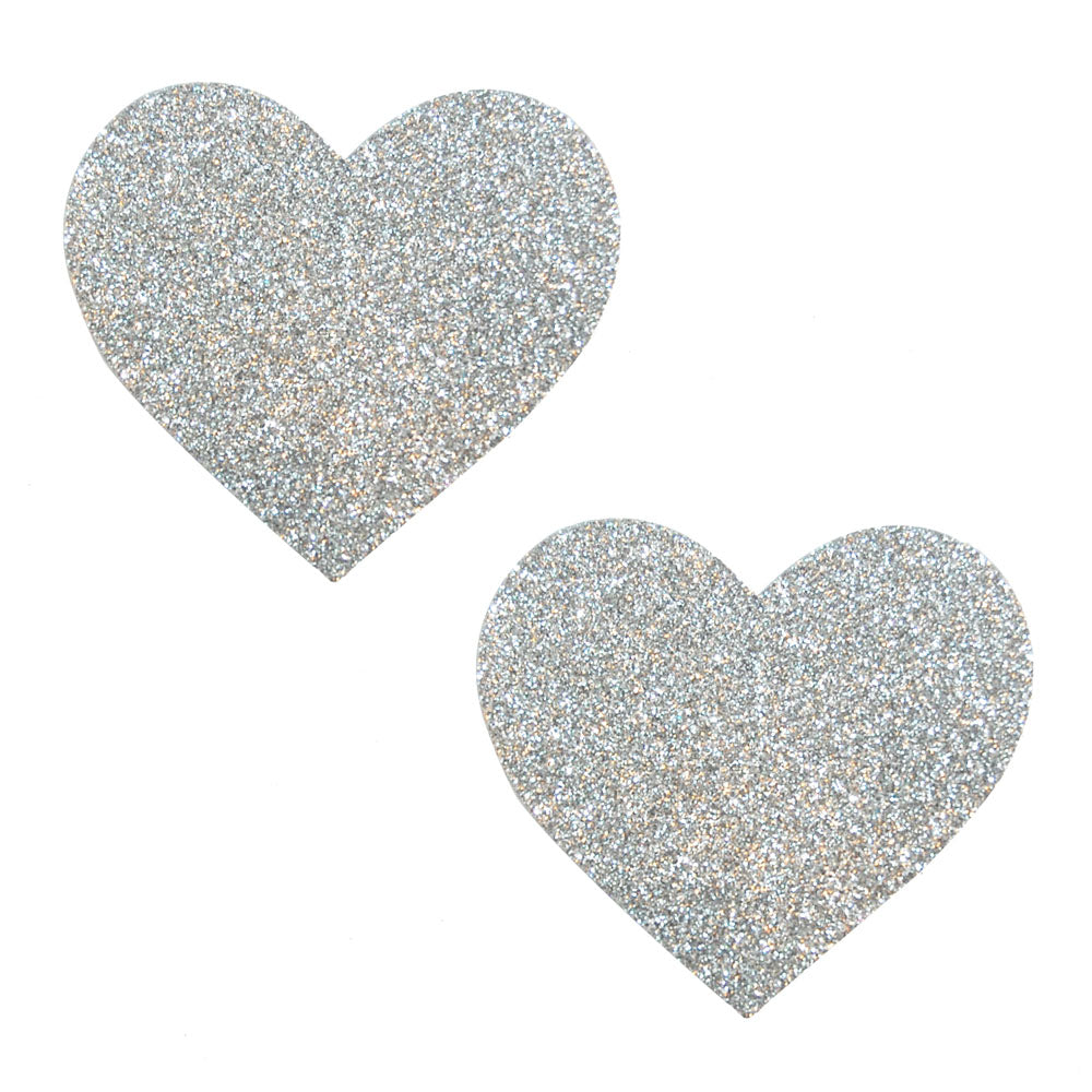 "Silver Pixie Dust Glitter Heart Pasties NN-SPD-HRT-NS"