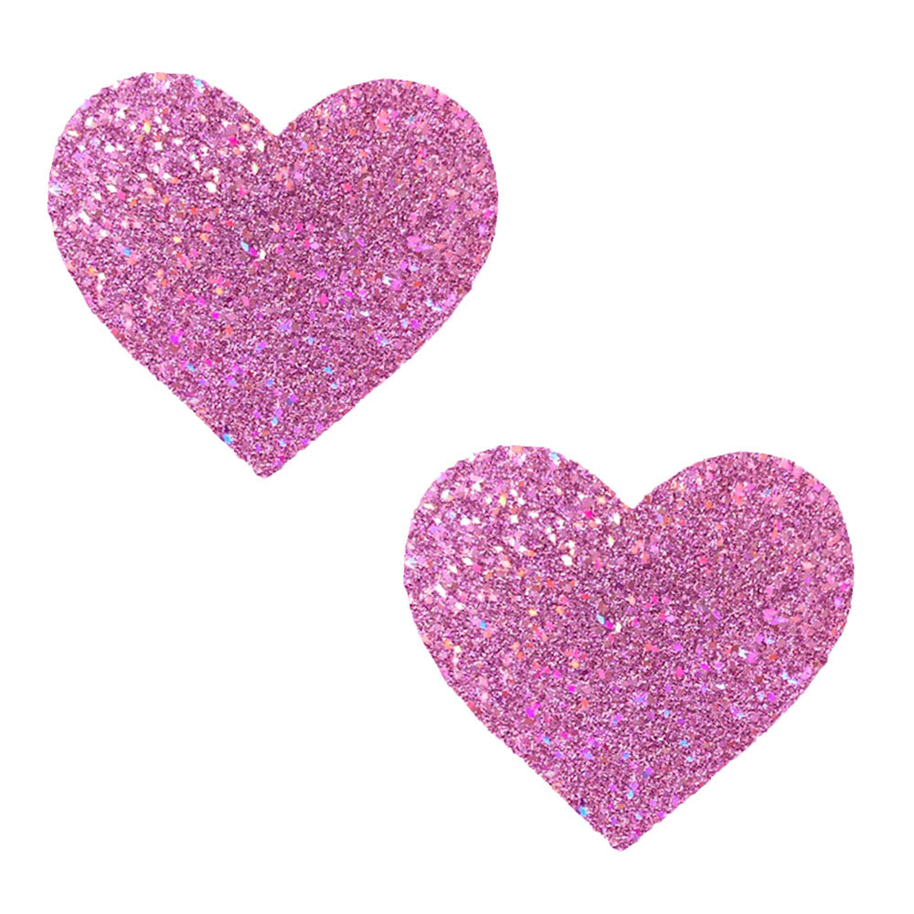 "Pegasus Kisses Iridescent Pink Glitter I Heart U Nipztix Pasties NN-PGK-HRT-NS"