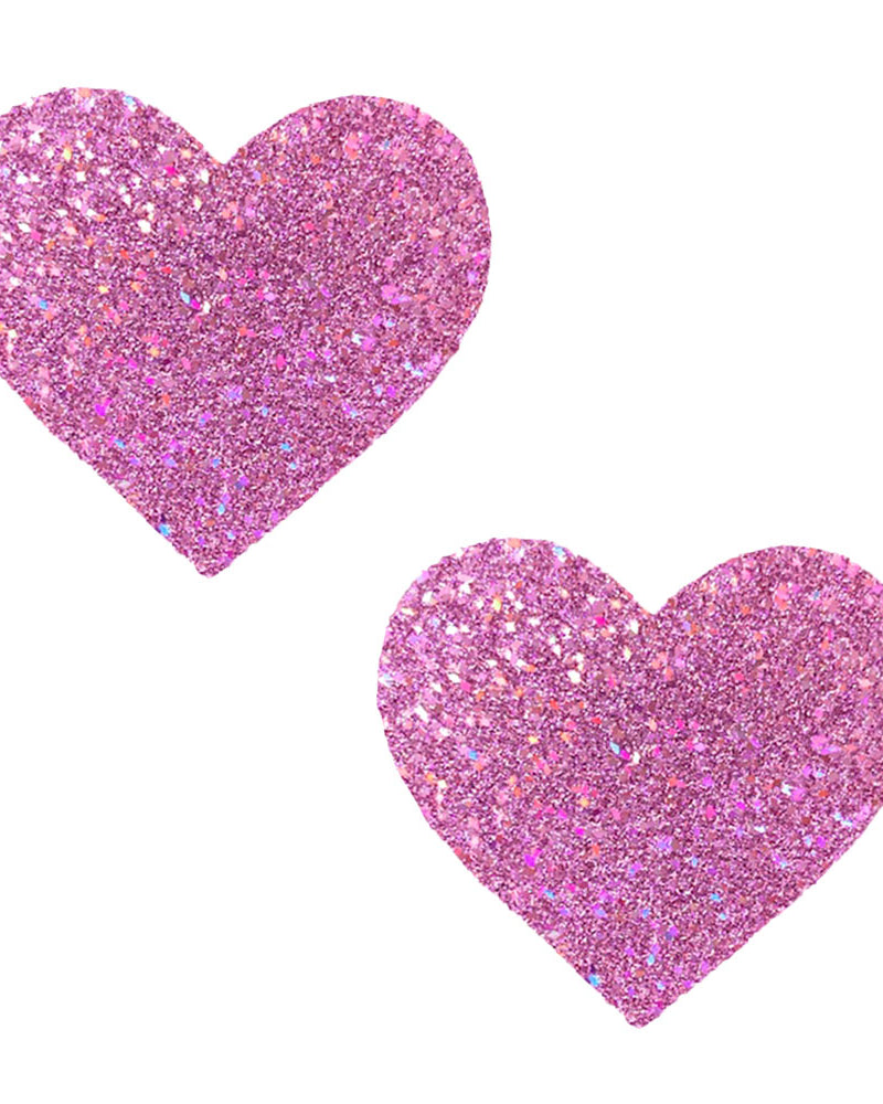 "Pegasus Kisses Iridescent Pink Glitter I Heart U Nipztix Pasties NN-PGK-HRT-NS"