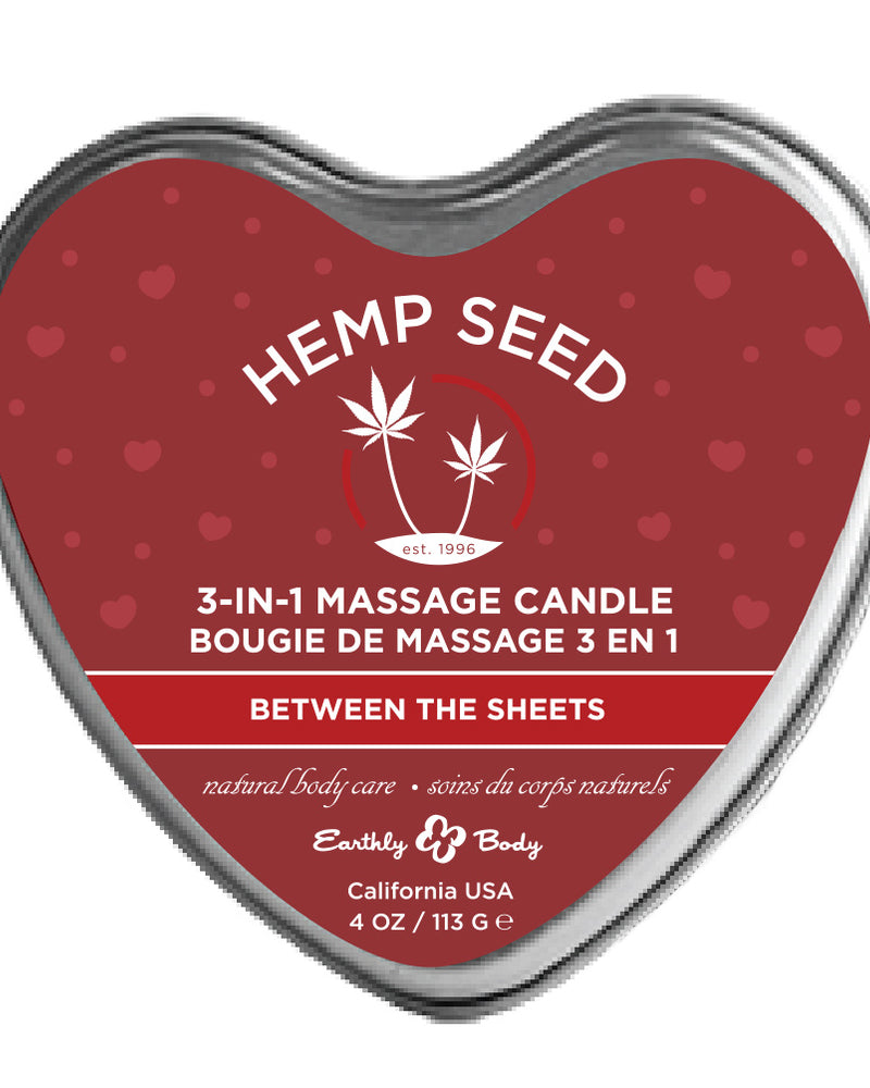 "Hemp Seed 3-in-1 Massage Candle - Between the Sheets - 4oz EB-HSCV022B"