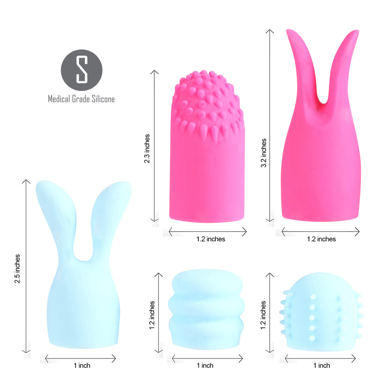 "Quinn 5 Piece Silicone Attachments - Pink/blue MTMA336"