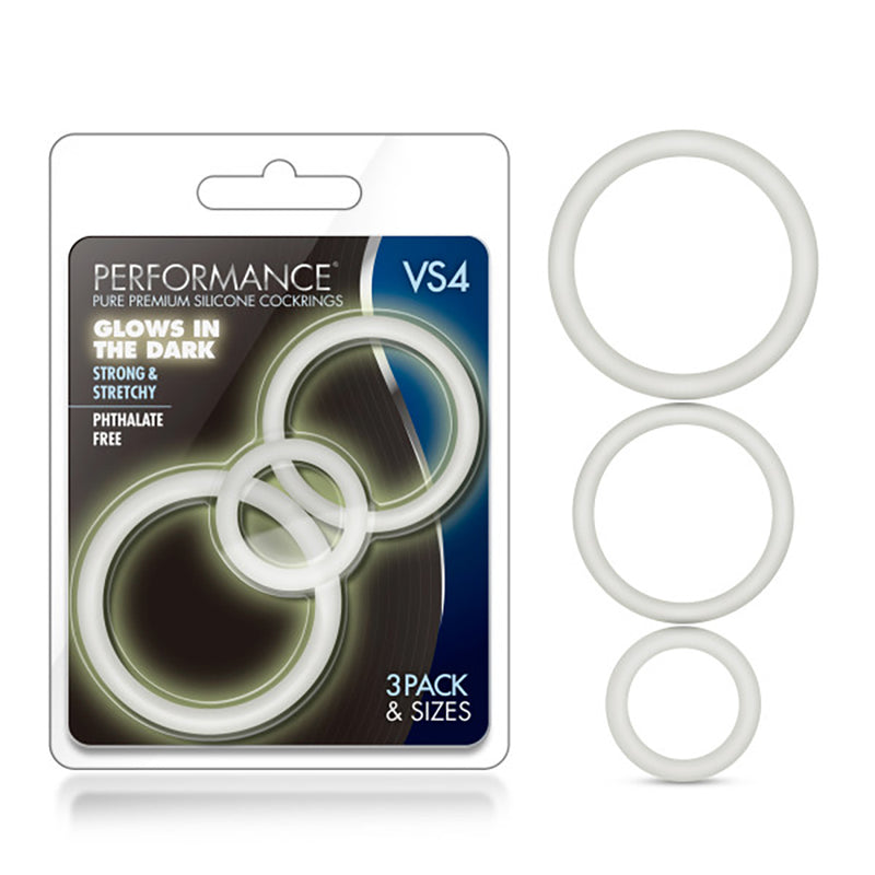 "Performance - Vs4 Pure Premium Silicone Cockring Set - White BL-370819"