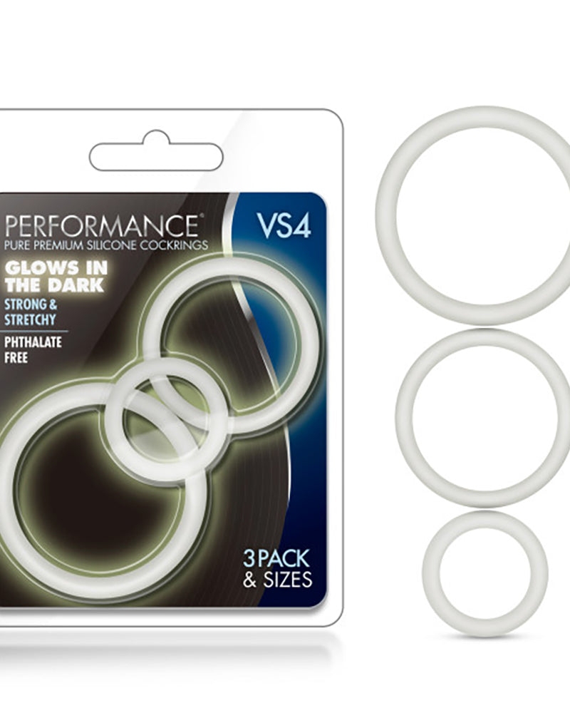 "Performance - Vs4 Pure Premium Silicone Cockring Set - White BL-370819"