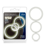 "Performance - Vs4 Pure Premium Silicone Cockring Set - White BL-370819"