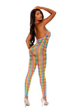 "Deep v Bodystocking - One Size - Multicolor EM-12102MULTOS"