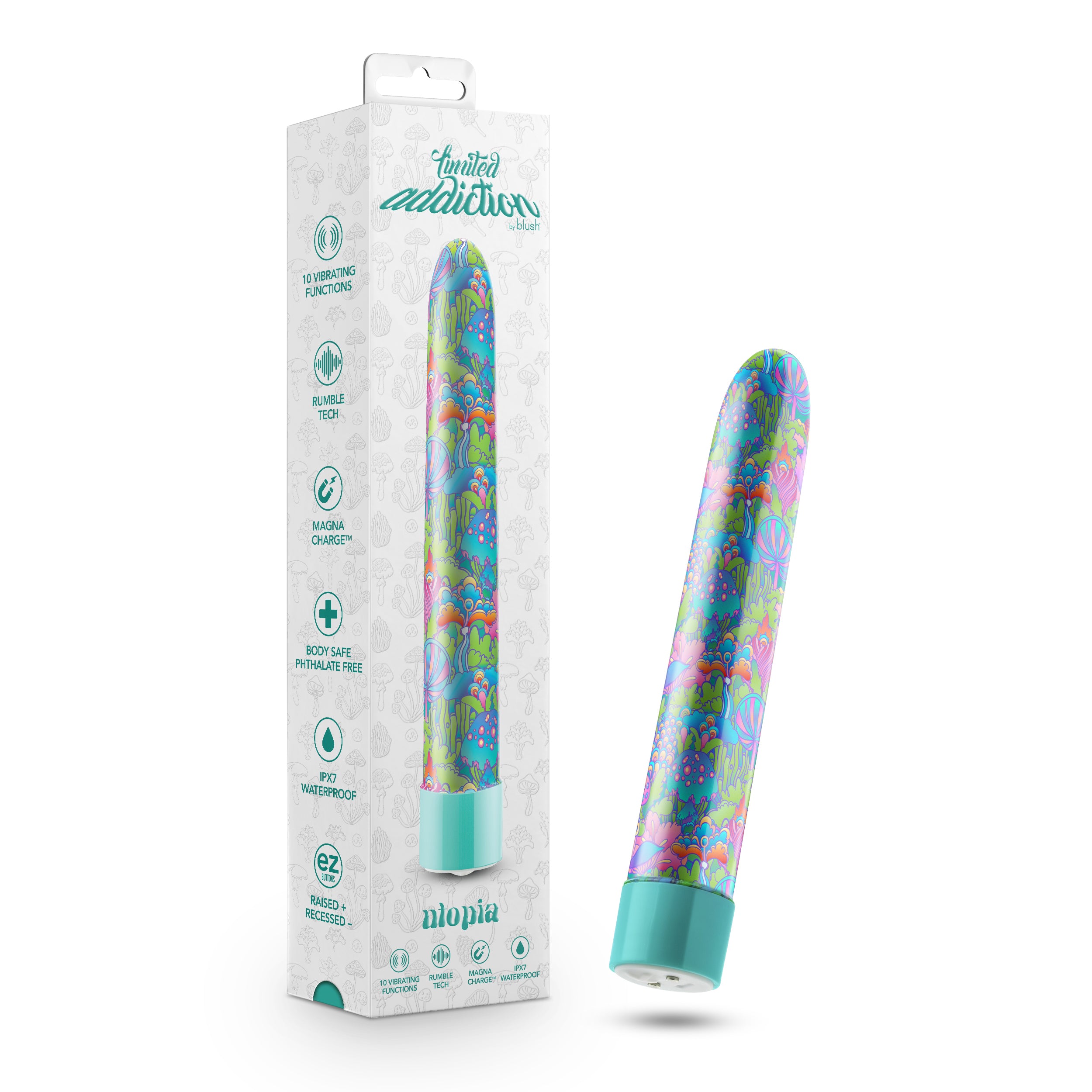 Limited Addiction - Utopia - 7 Inch Rechargeable Vibe - Aqua