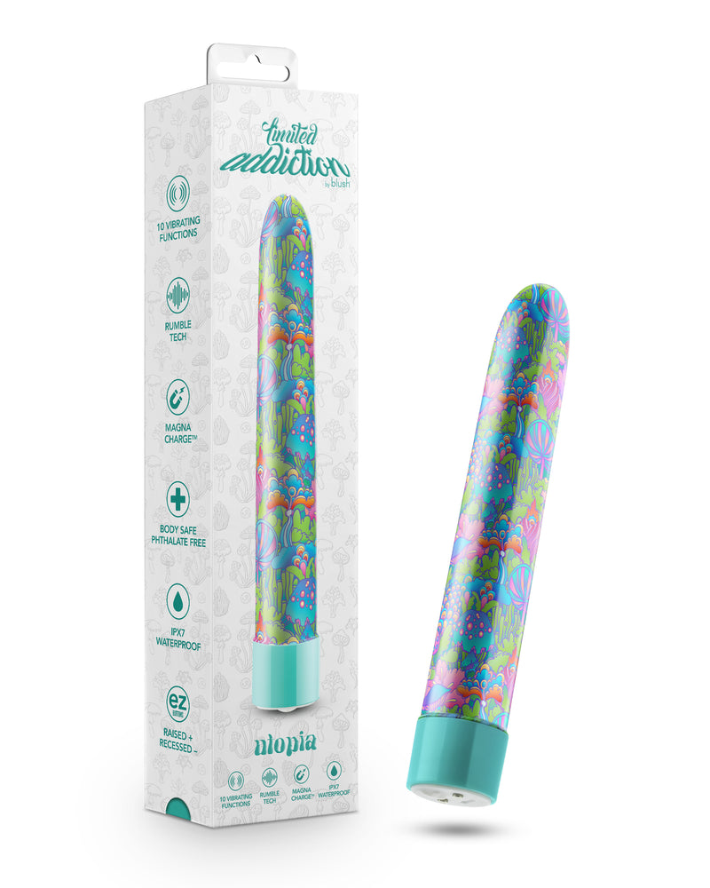 Limited Addiction - Utopia - 7 Inch Rechargeable Vibe - Aqua