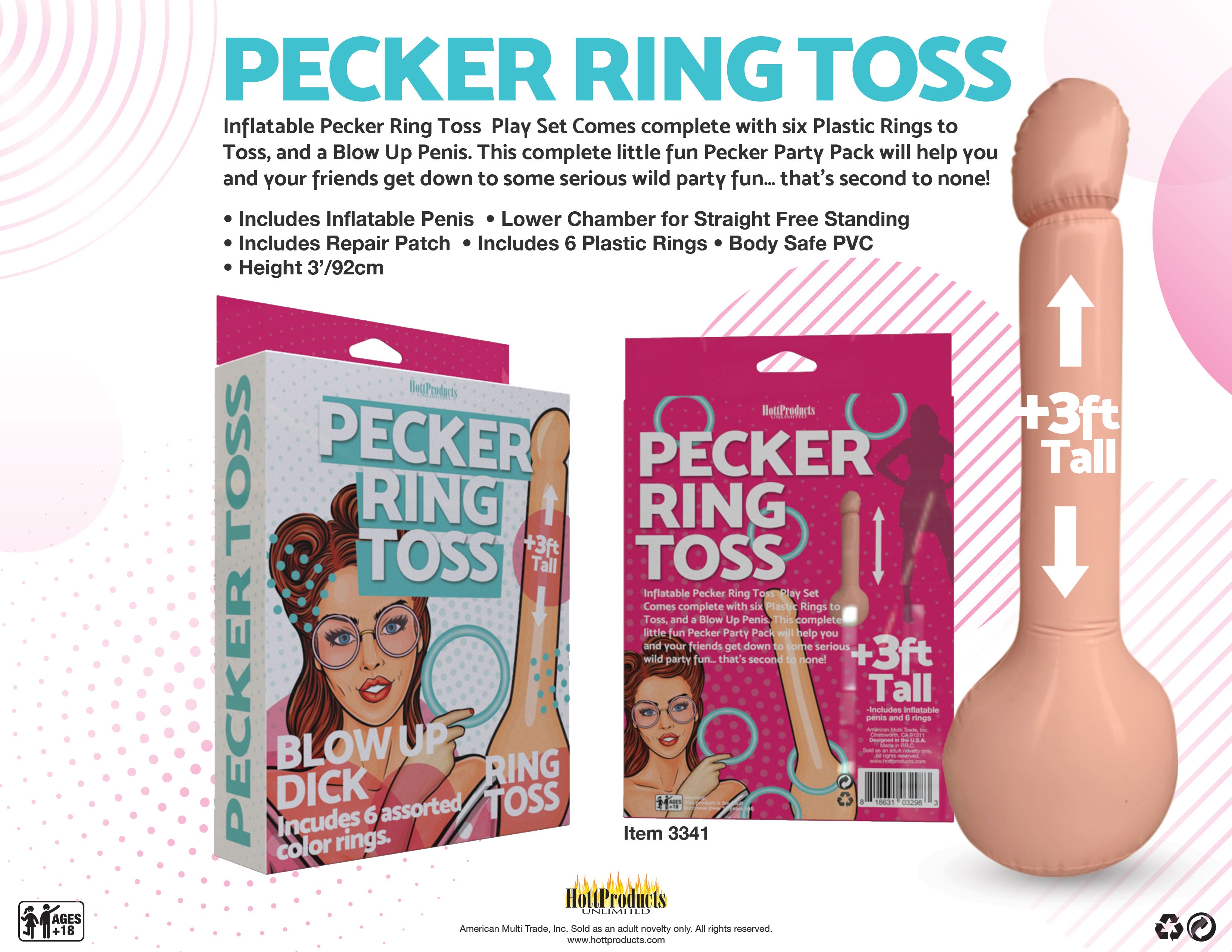 "Inflatable Pecker Ring Toss HTP3341"