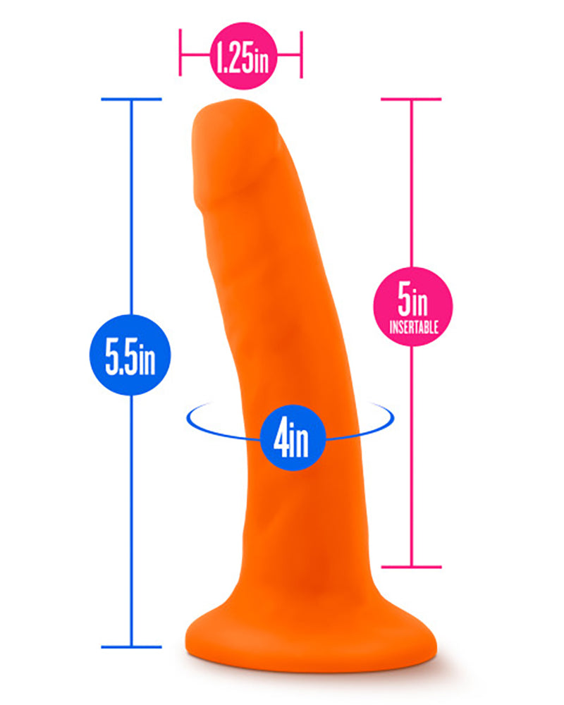 Neo - 5.5 Inch Dual Density Cock - Neon Orange