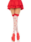 Polka Dot Mushroom Thigh High - One Size - White/red