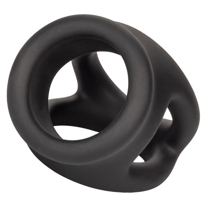 "Alpha Liquid Silicone Dual Cage and Ring - Black Ring - Black SE1492372"