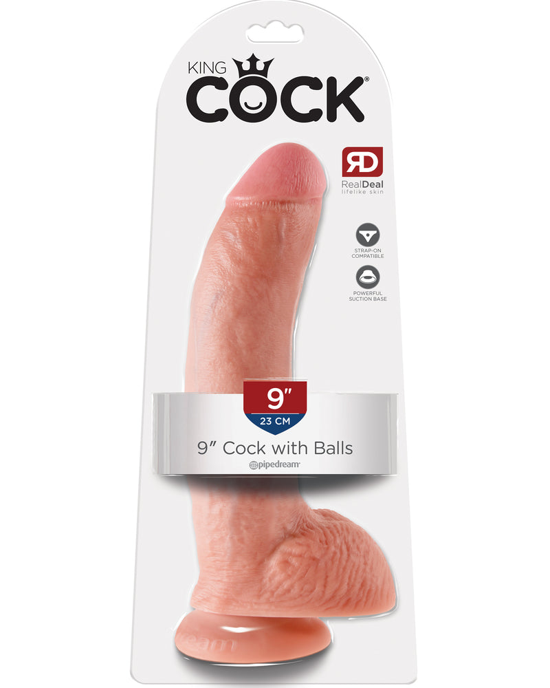 King Cock 9-Inch Cock With Balls - Flesh